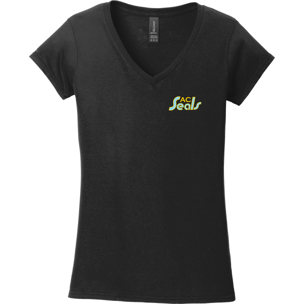 Atlantic City Seals Softstyle Ladies Fit V-Neck T-Shirt