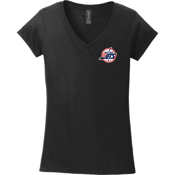 Metro Jets Softstyle Ladies Fit V-Neck T-Shirt