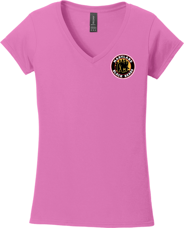 Maryland Black Bears Softstyle Ladies Fit V-Neck T-Shirt