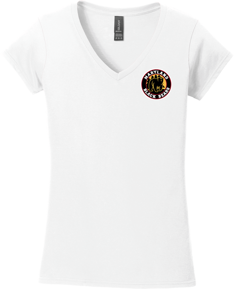 Maryland Black Bears Softstyle Ladies Fit V-Neck T-Shirt