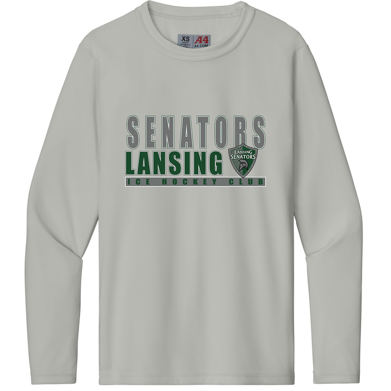 Lansing Senators Youth Cooling Performance Long Sleeve Tee