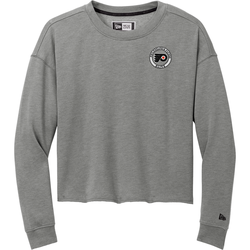 Philadelphia Flyers Elite New Era Ladies Tri-Blend Fleece Crop Crew