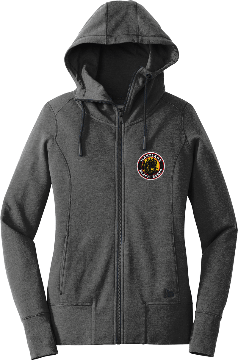 Maryland Black Bears New Era Ladies Tri-Blend Fleece Full-Zip Hoodie