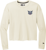 CT Bobcats New Era Ladies Tri-Blend Fleece Crop Crew