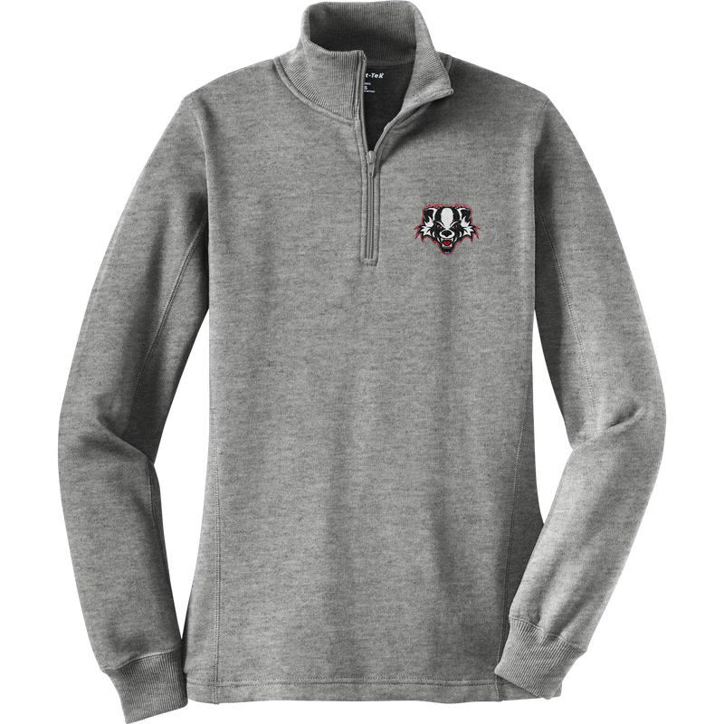 Scary Badgers Ladies 1/4-Zip Sweatshirt