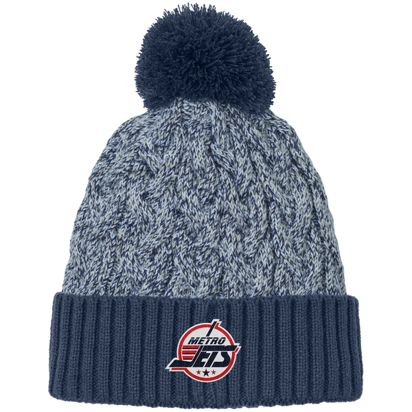 Metro Jets New Era Marled Knit Pom Beanie