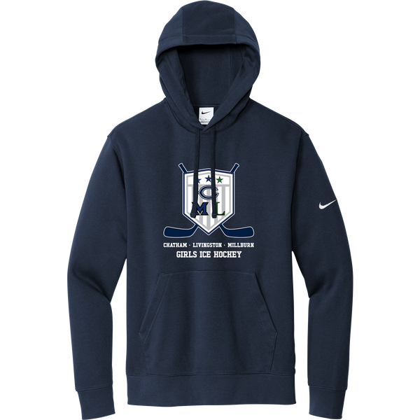 CML Girls Ice Hockey Nike Club Fleece Sleeve Swoosh Pullover Hoodie