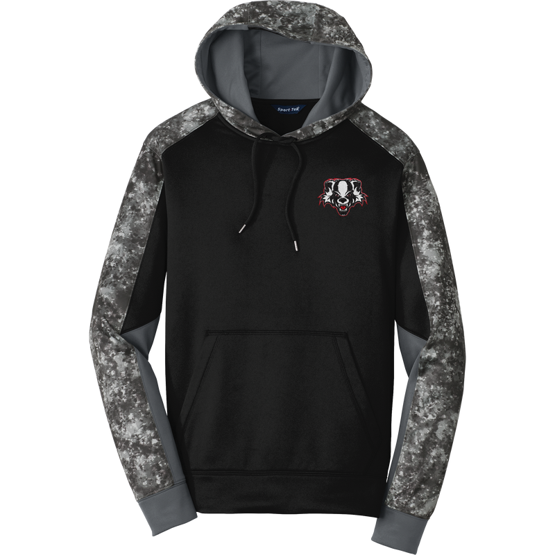 Scary Badgers Sport-Wick Mineral Freeze Fleece Colorblock Hooded Pullover