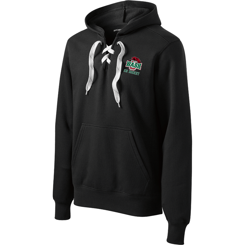 Wash U Lace Up Pullover Hooded Sweatshirt