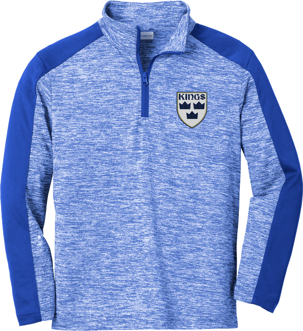 North Jersey Kings Youth PosiCharge  Electric Heather Colorblock 1/4-Zip Pullover