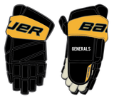 Red Bank Generals Bauer Custom Hockey Gloves